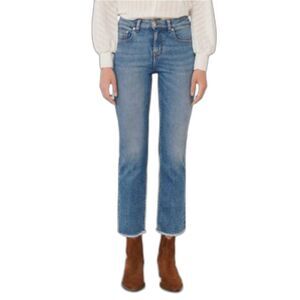 Maje Slim High-Rise Medium Wash Straight Leg with Frayed Hem Jeans Sz FR 34 US 2